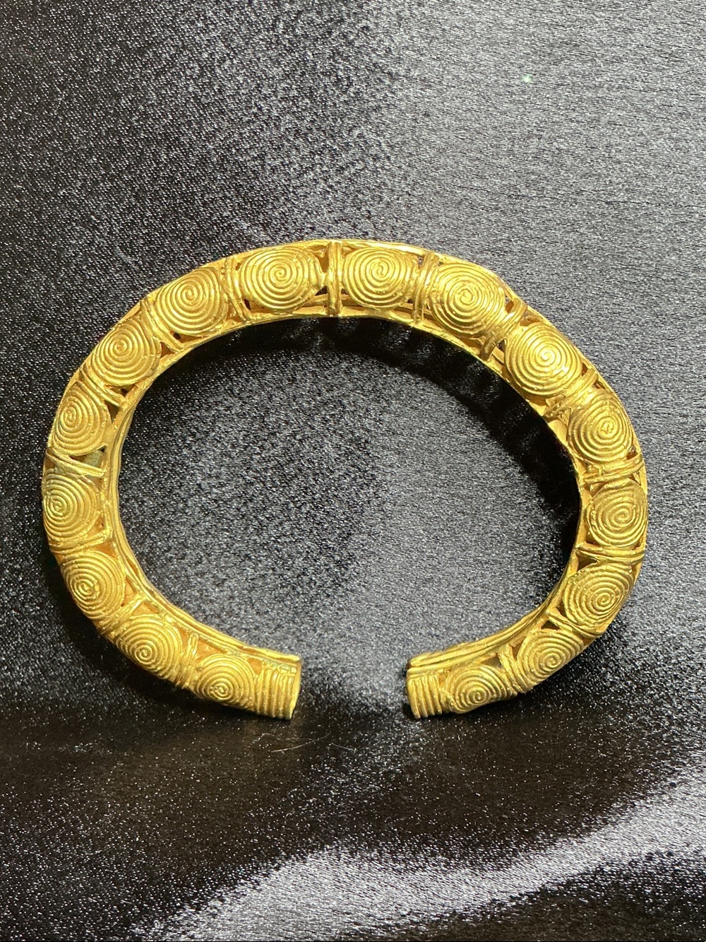 Gold Spiral Motif Cuff Bracelet - Women's Jewelry
